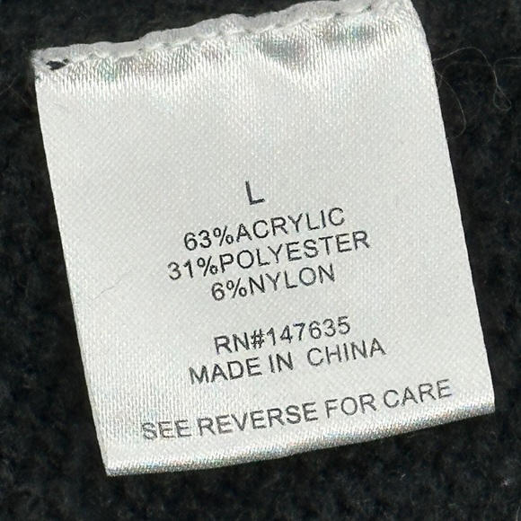 Romeo & Juliet Couture Sweater Charcoal Floral Embroidered Boho Sz L - Picture 7 of 9